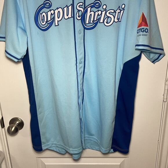 MiLB Corpus Christi Hooks Men's SGA Stadium Giveaway Jersey Baby Blue, Blue XL - Picture 16 of 16